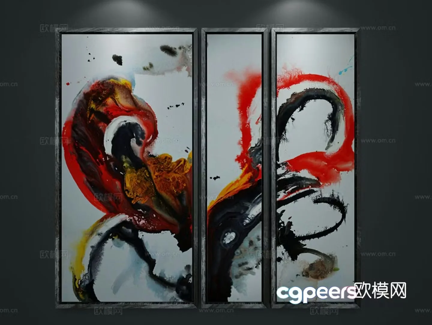 New Chinese style decorative hanging painting national trend hanging painting 3D model