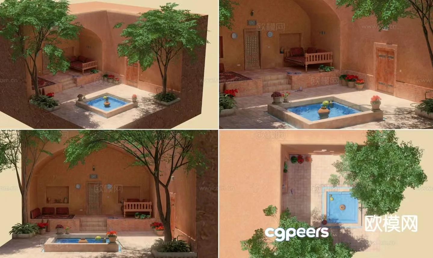 Courtyard Villa Persian Garden 3d model