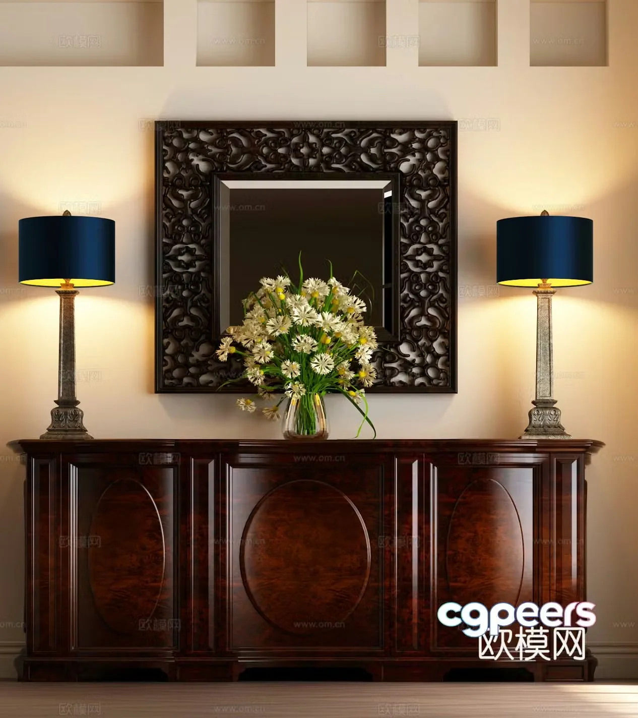 American entrance cabinet American end viewing platform American decorative cabinet American sideboard American sideboard 3D model