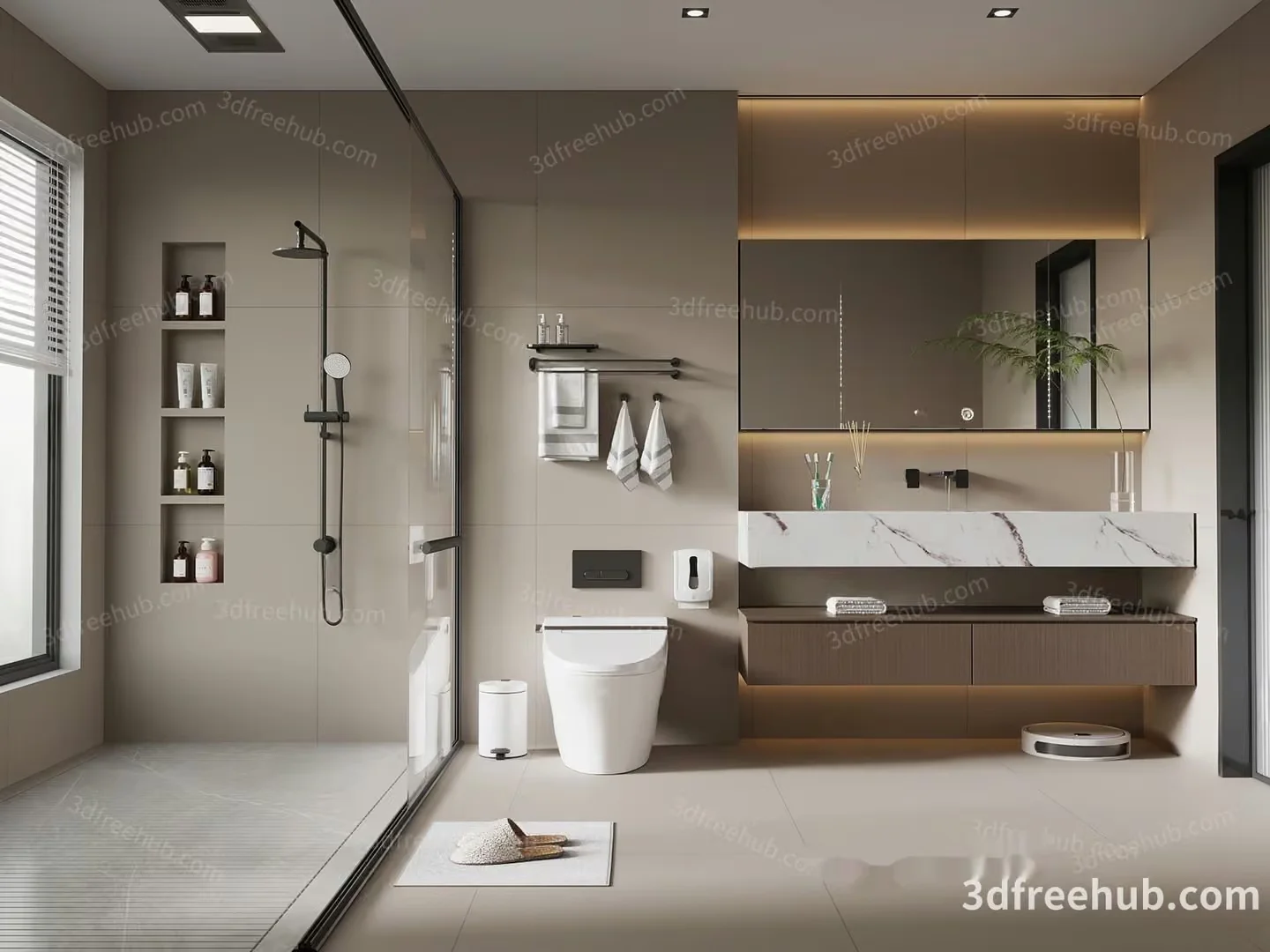 Modern Bathroom 3D Model – 18755 – VRAY Render