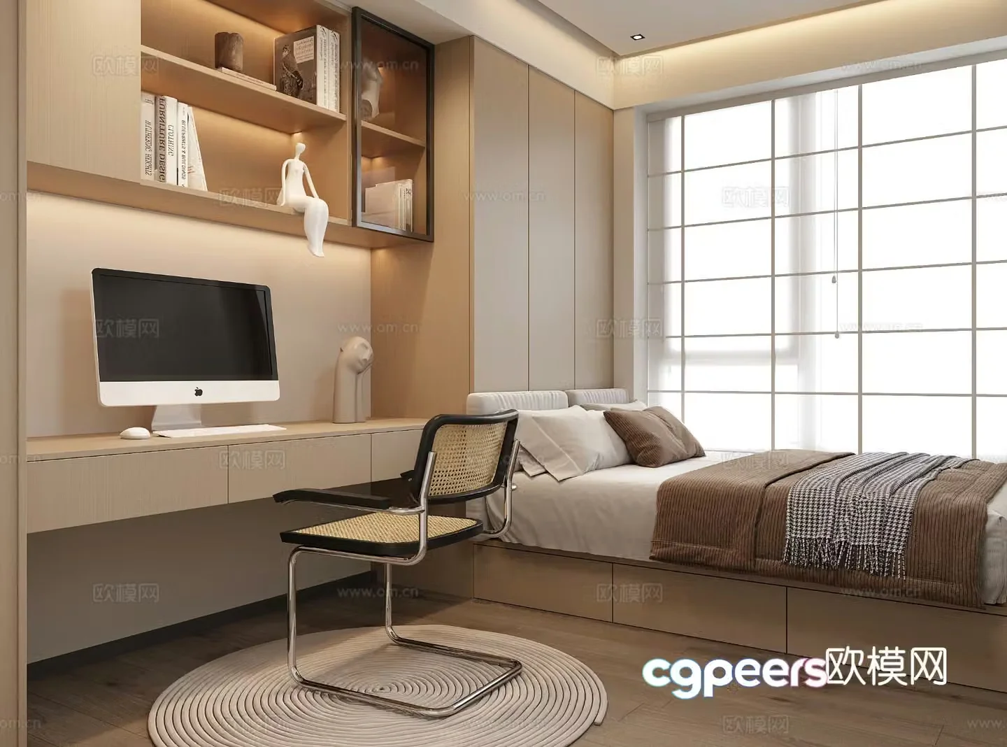 Modern tatami bedroom 3d model