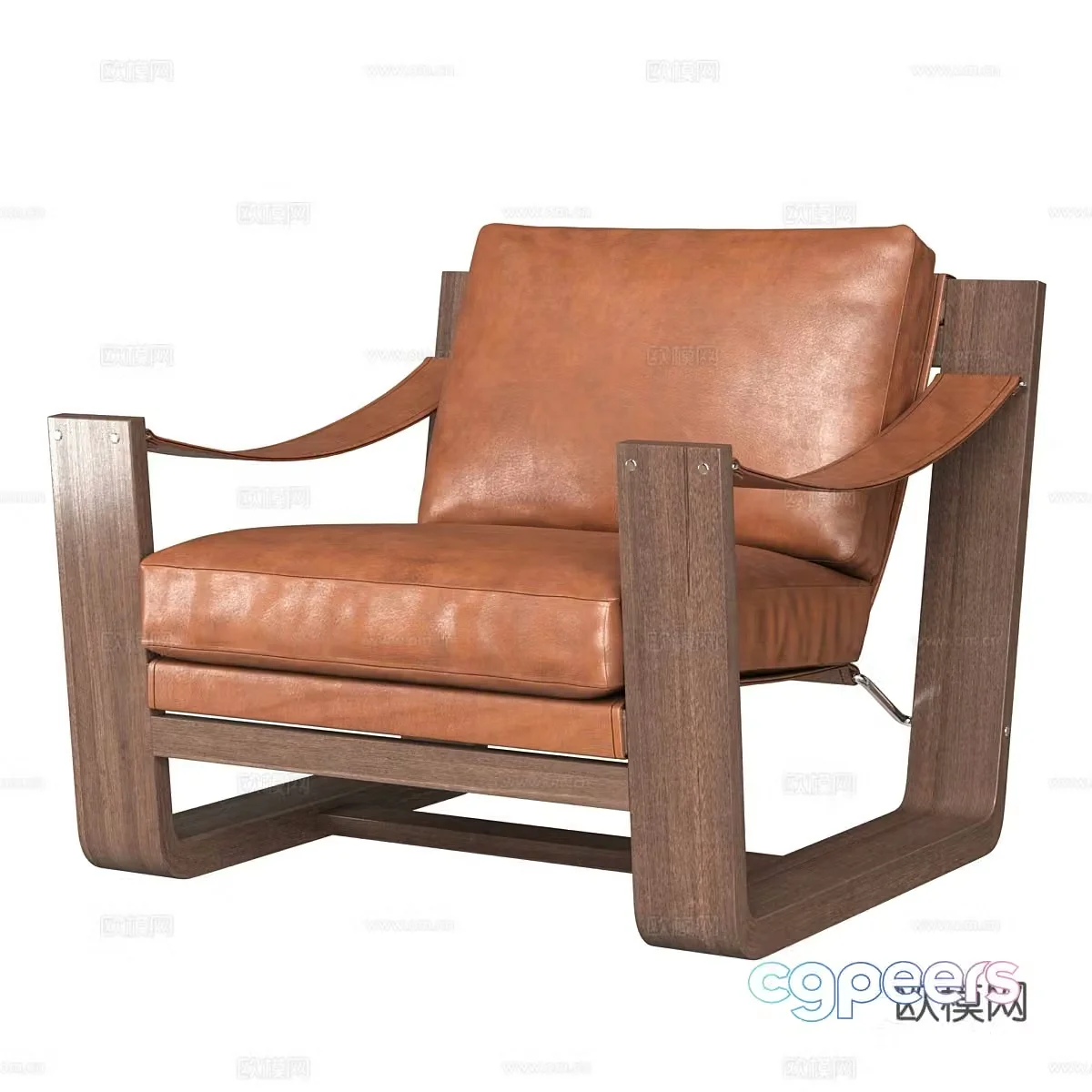 Modern Italian Cesar leather chair 3d model