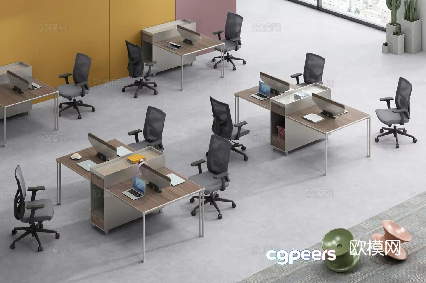 Working office space office 3d model