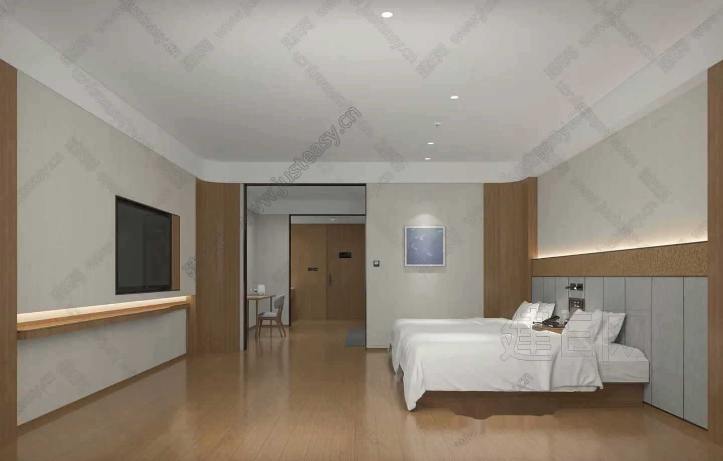 Modern Hotel Room 3D Model – 2264 – VRAY Render