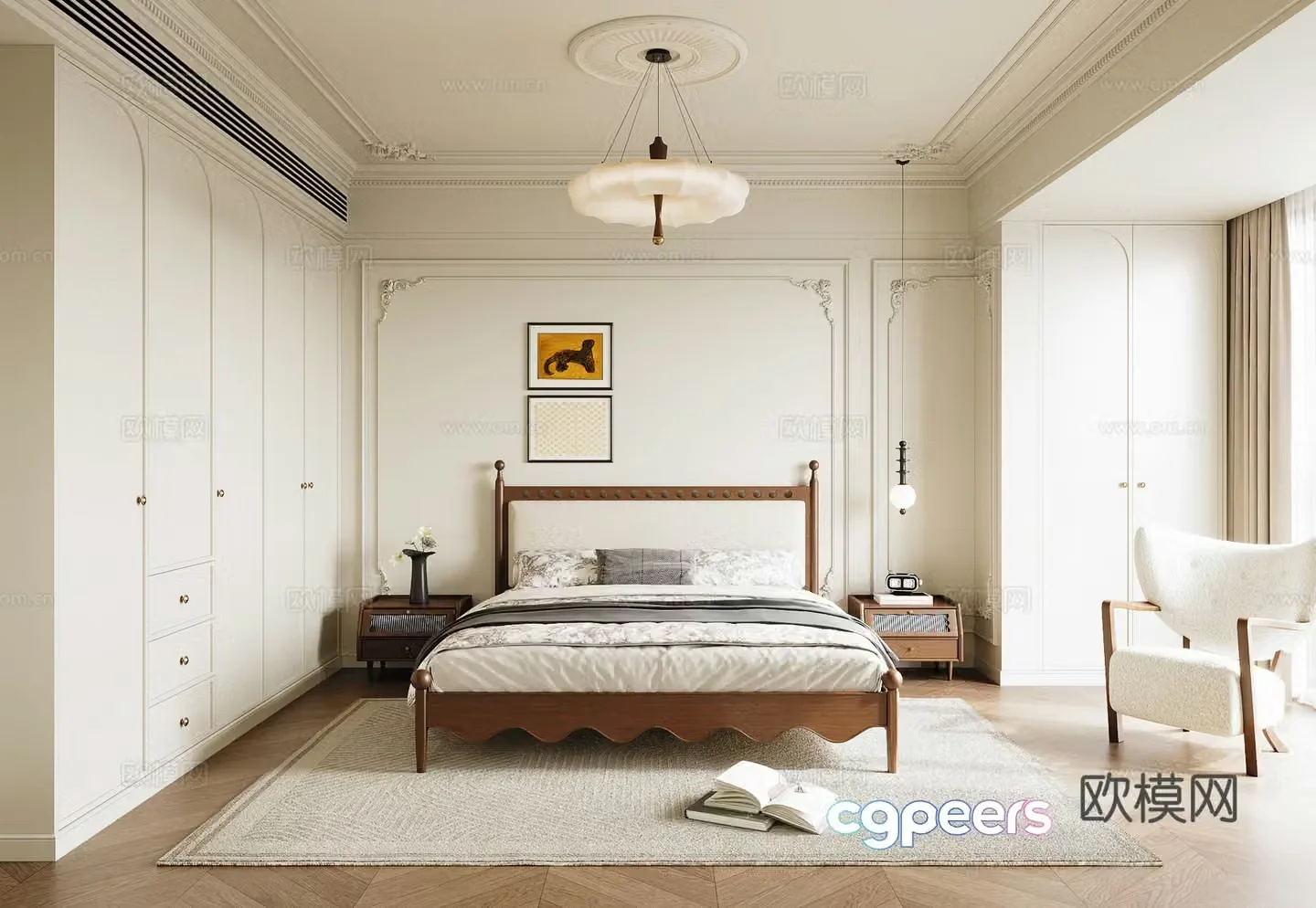 French bedroom master bedroom 3d model