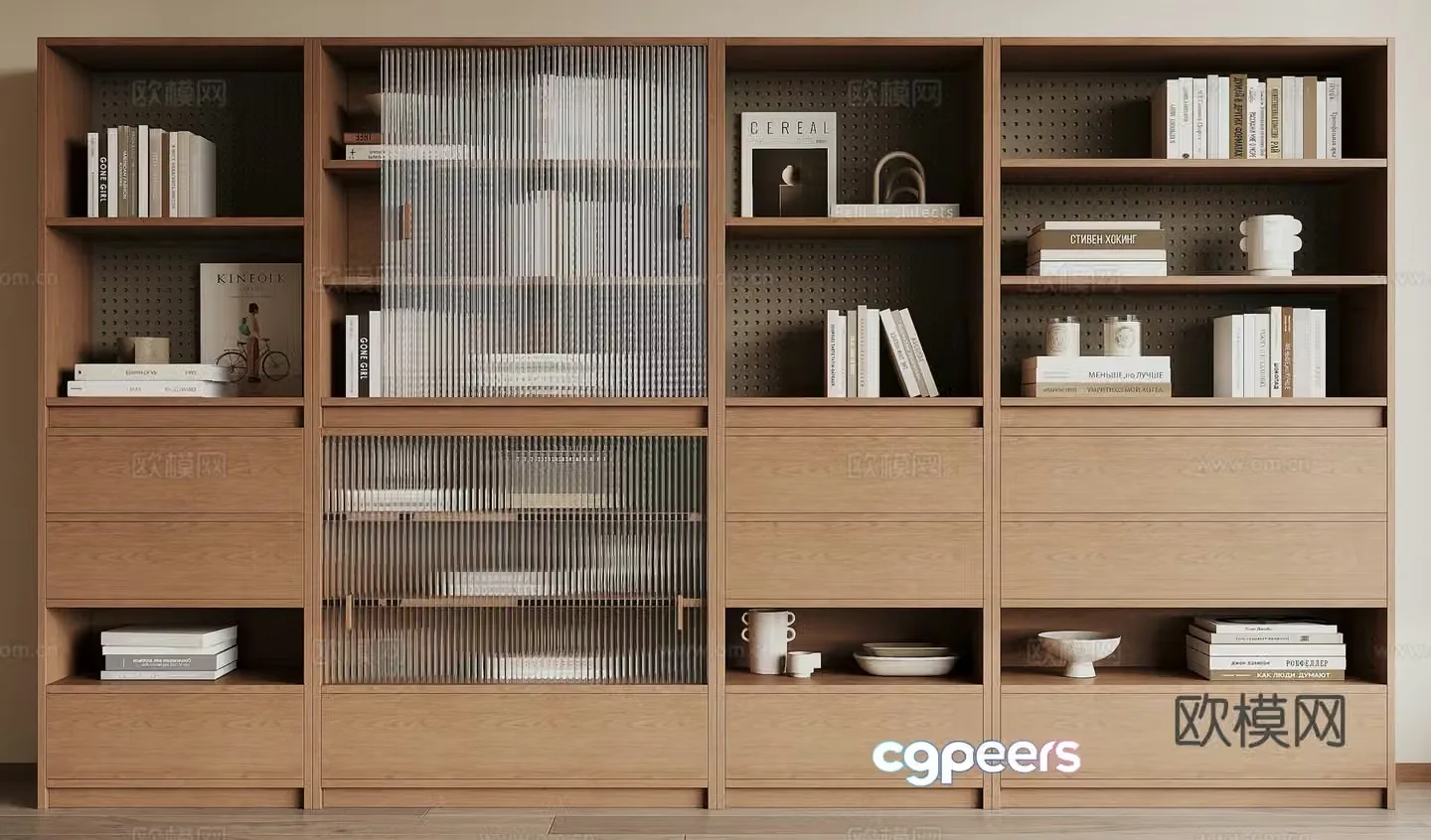 Modern bookcase 3d model