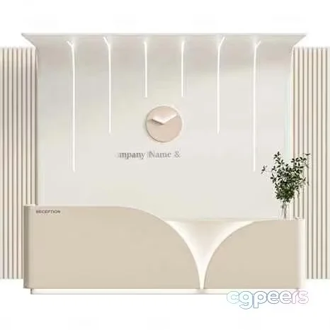 Minimalist Reception Desk 3D Model – 3643 – CORONA Render