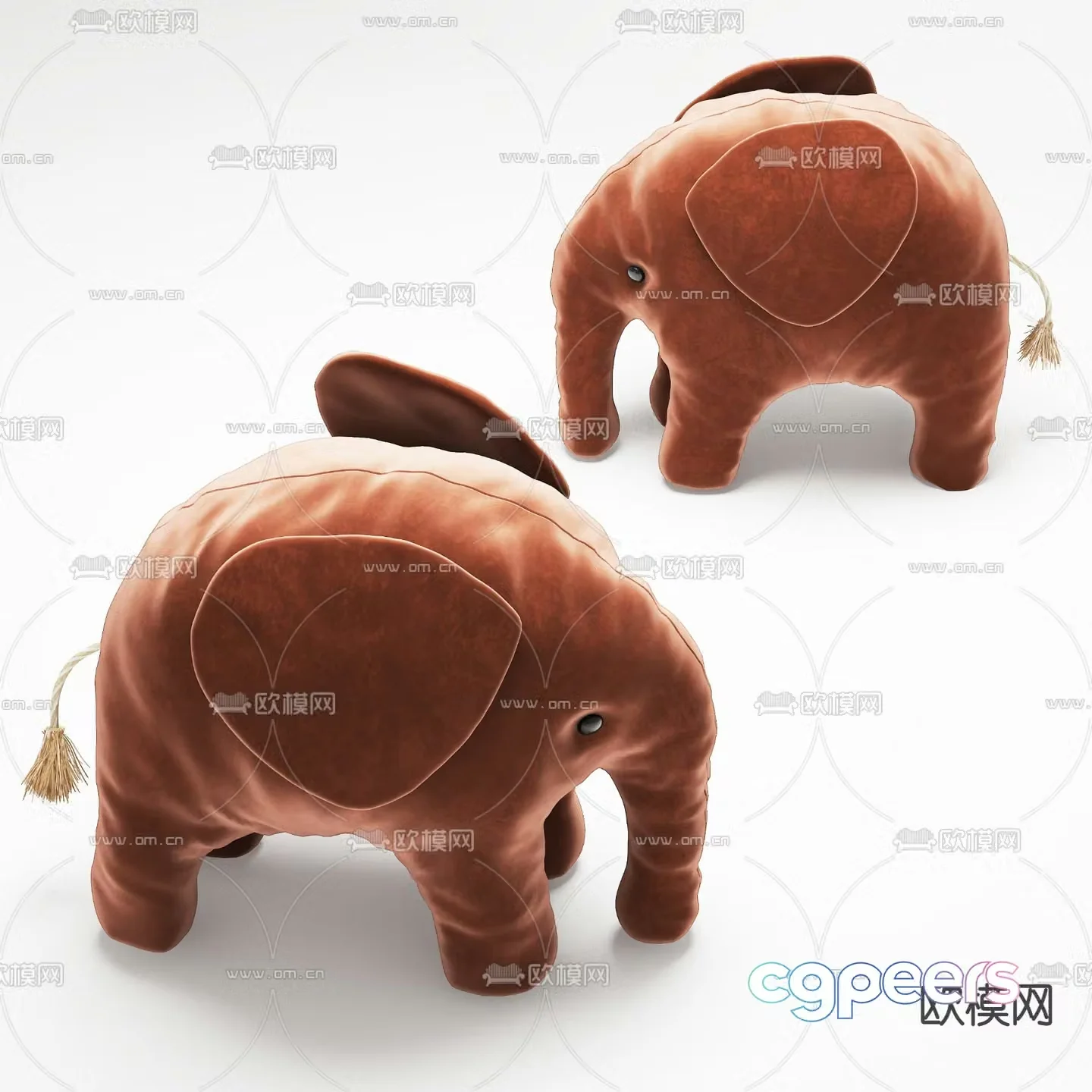 toy doll plush elephant 3d model