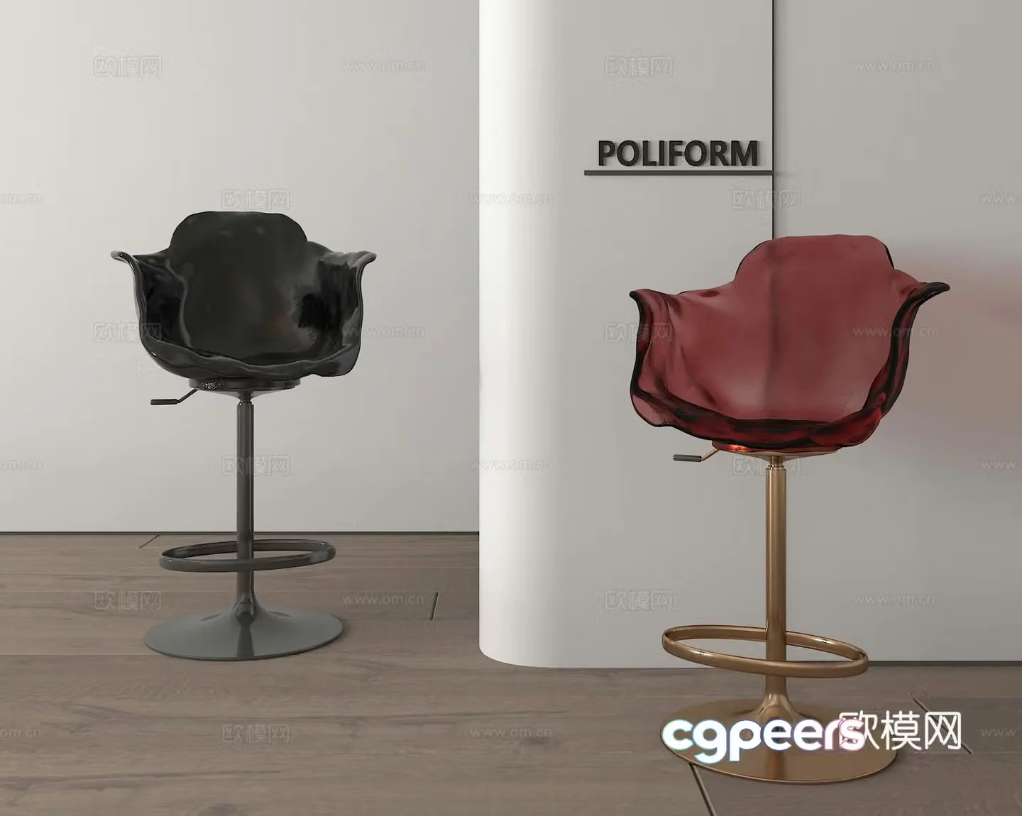 Bar chair high chair 3d model
