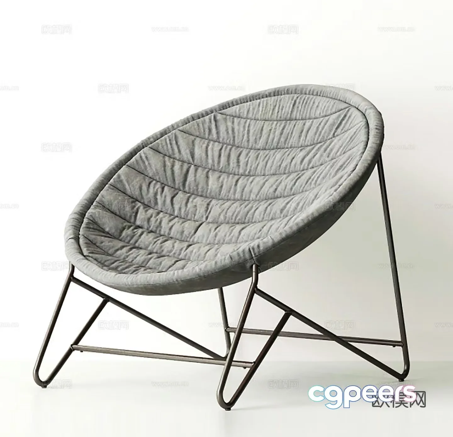 Modern casual chair cloth chair single chair 3d model