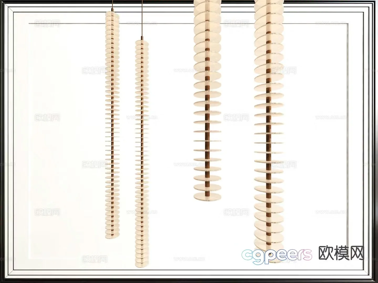 Light luxury chandelier long chandelier 3d model