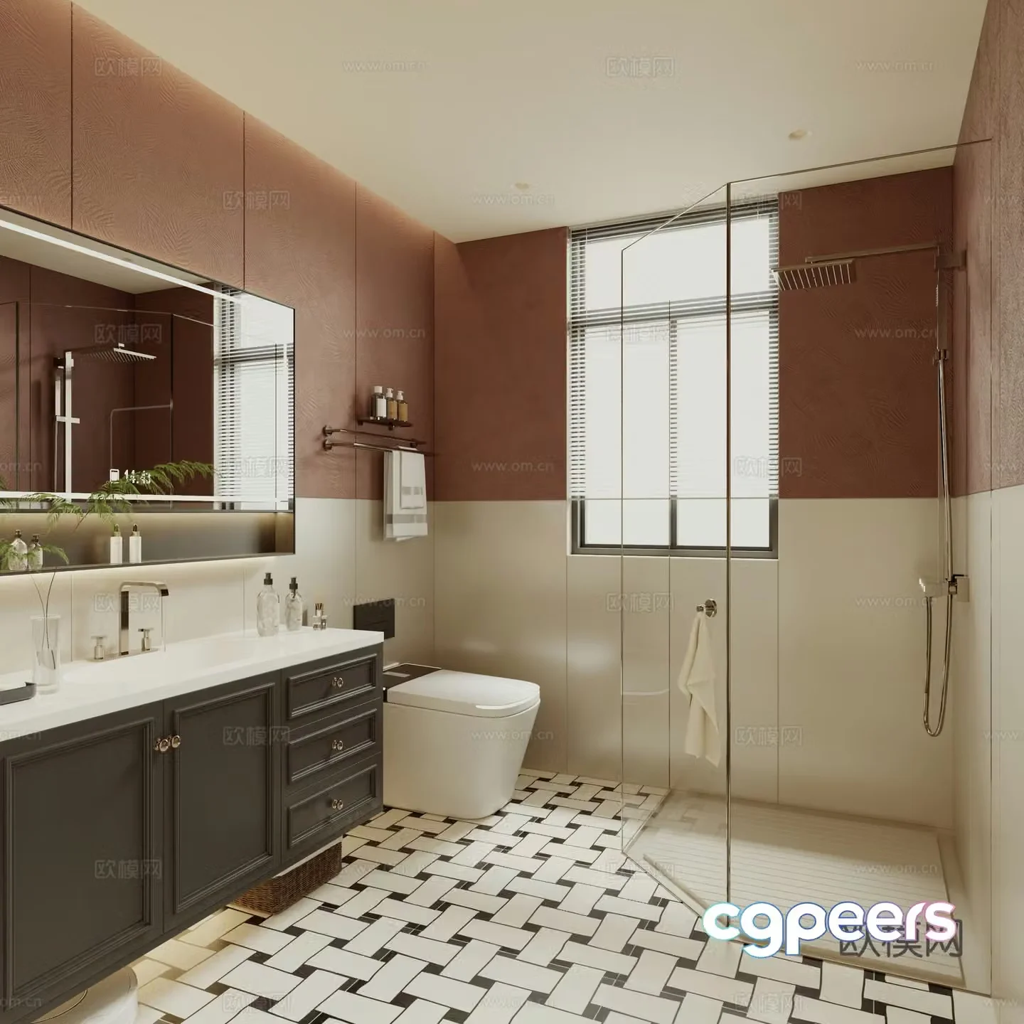 French medieval style bathroom 3D model