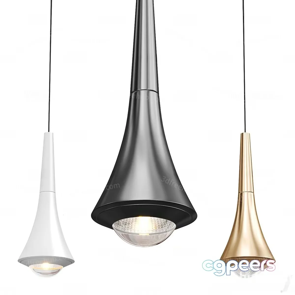 Gold Light Fixture 3D Model – 21487 – VRAY Render
