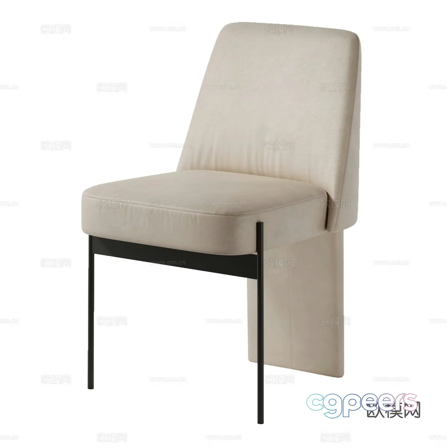 Modern Italian leather single chair 3d model