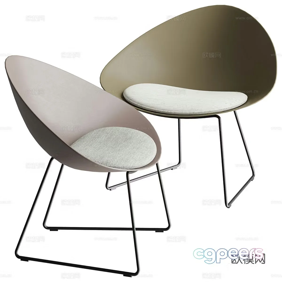 Modern Italian casual chair 3d model