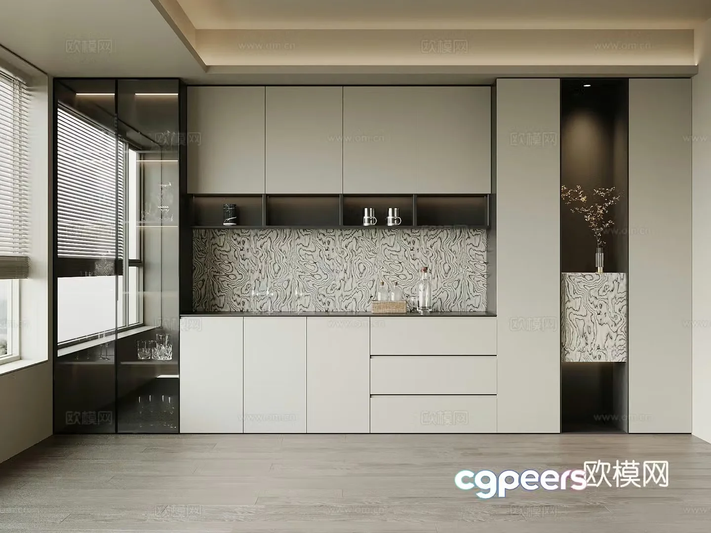 Modern Italian wine cabinet 3D model