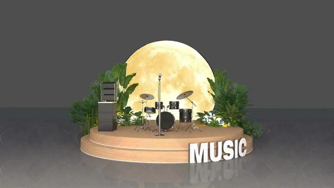 A Music Stage 3D Model – 179 – VRAY Render