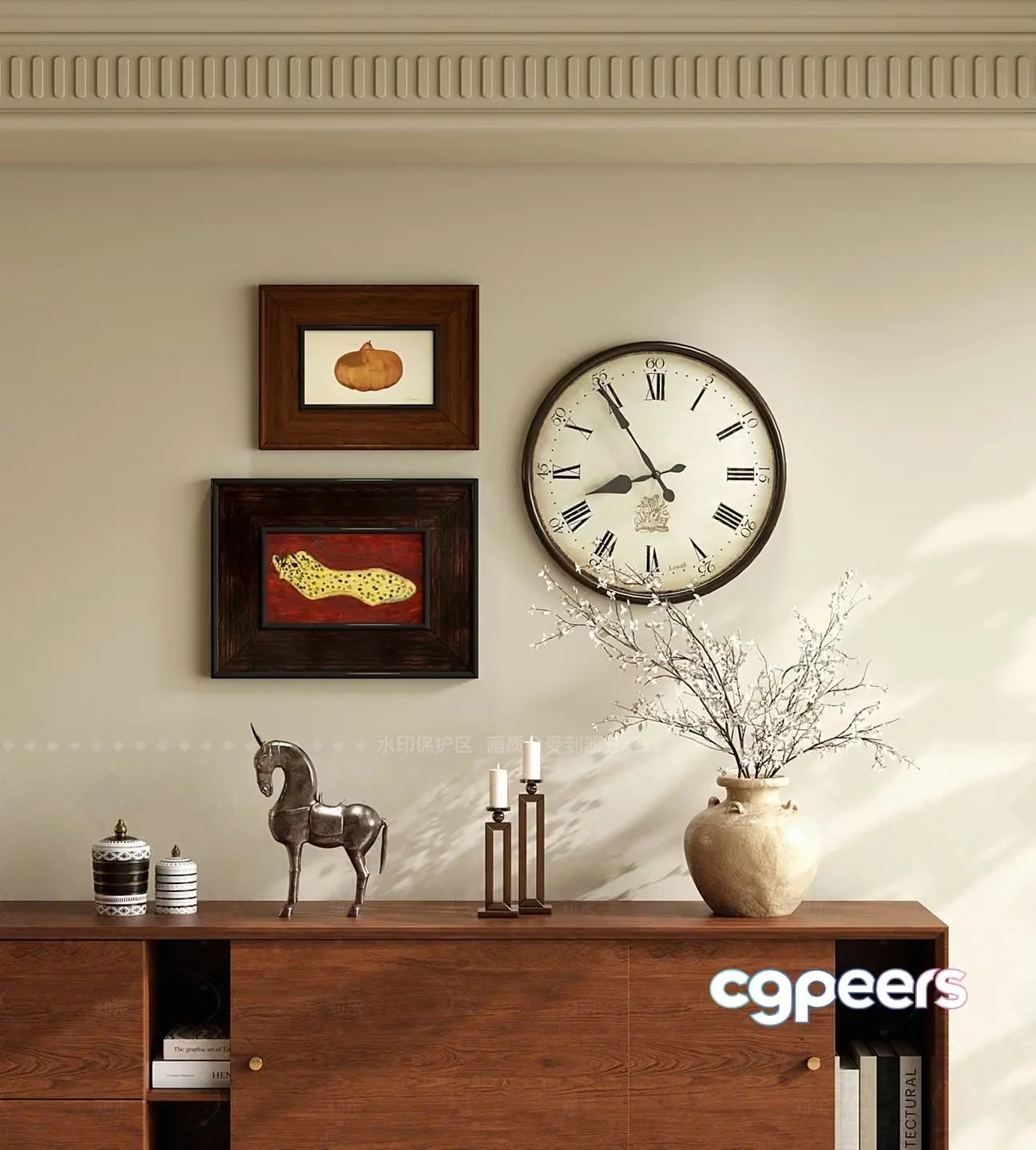 Modern Wooden Decor 3D Model – 3865 – VRAY Render