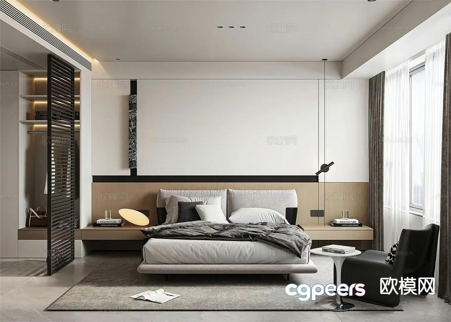 Italian style bedroom master bedroom 3d model