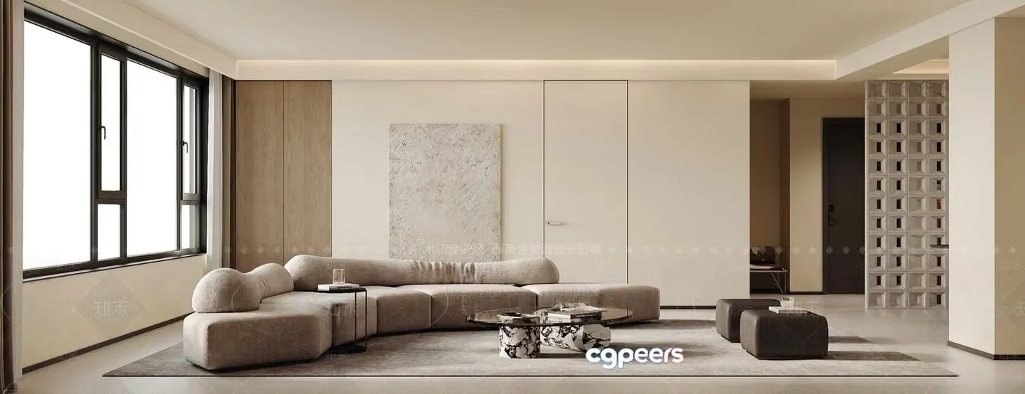 A Modern Living Room 3D Model – 5886 – CORONA Render