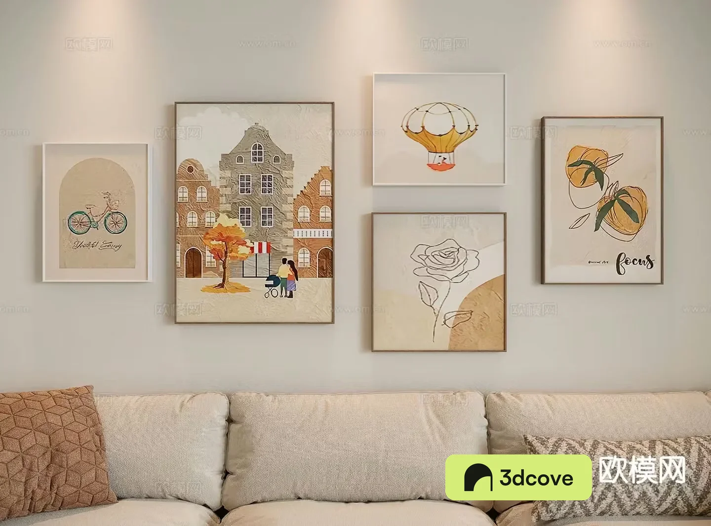 Cream style decorative painting art painting hanging painting