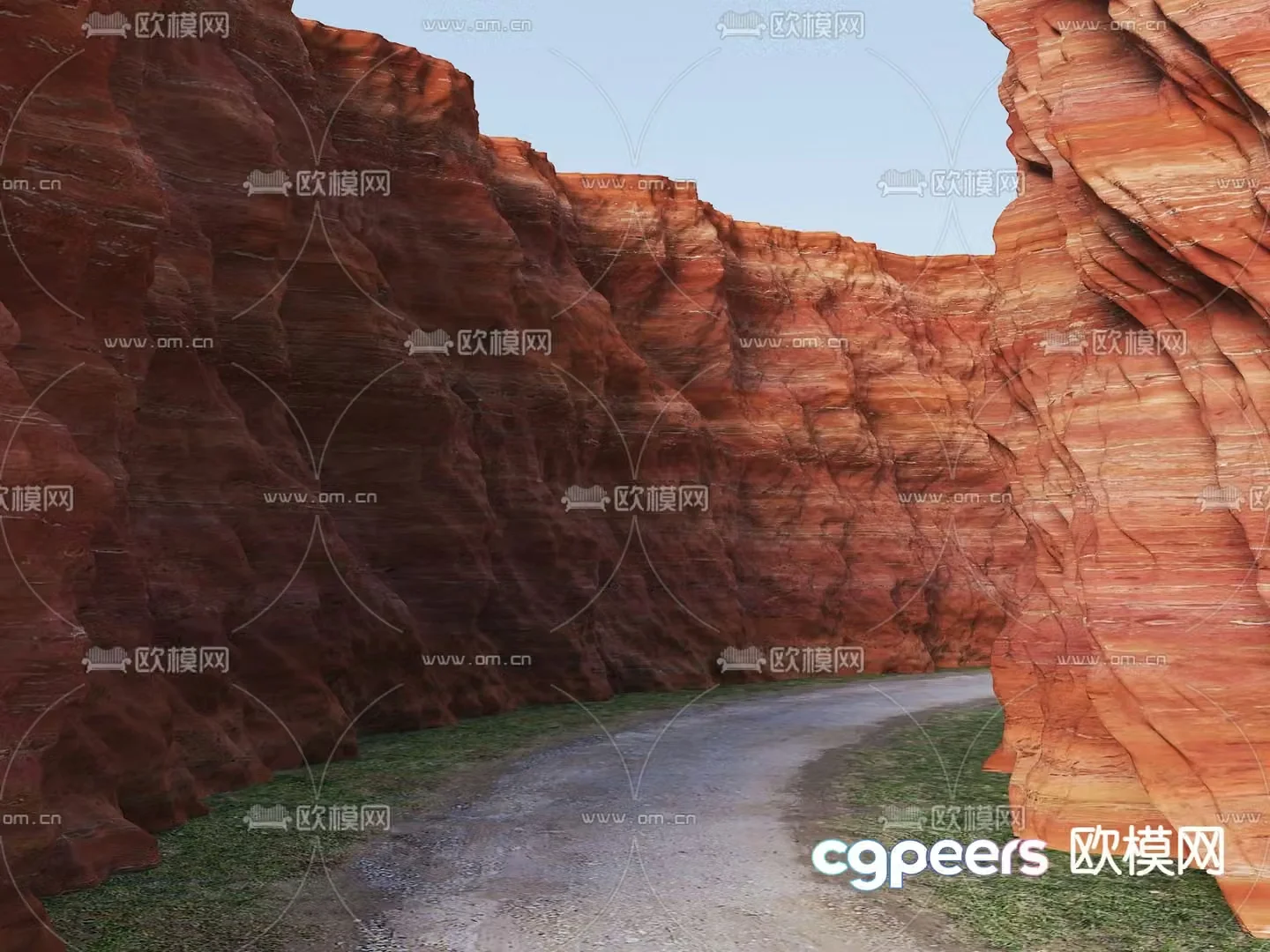 Canyon Danxia Landform Gobi Rock 3D Model