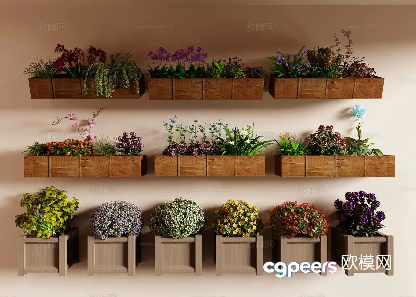 Flower box flower box flower bed 3d model