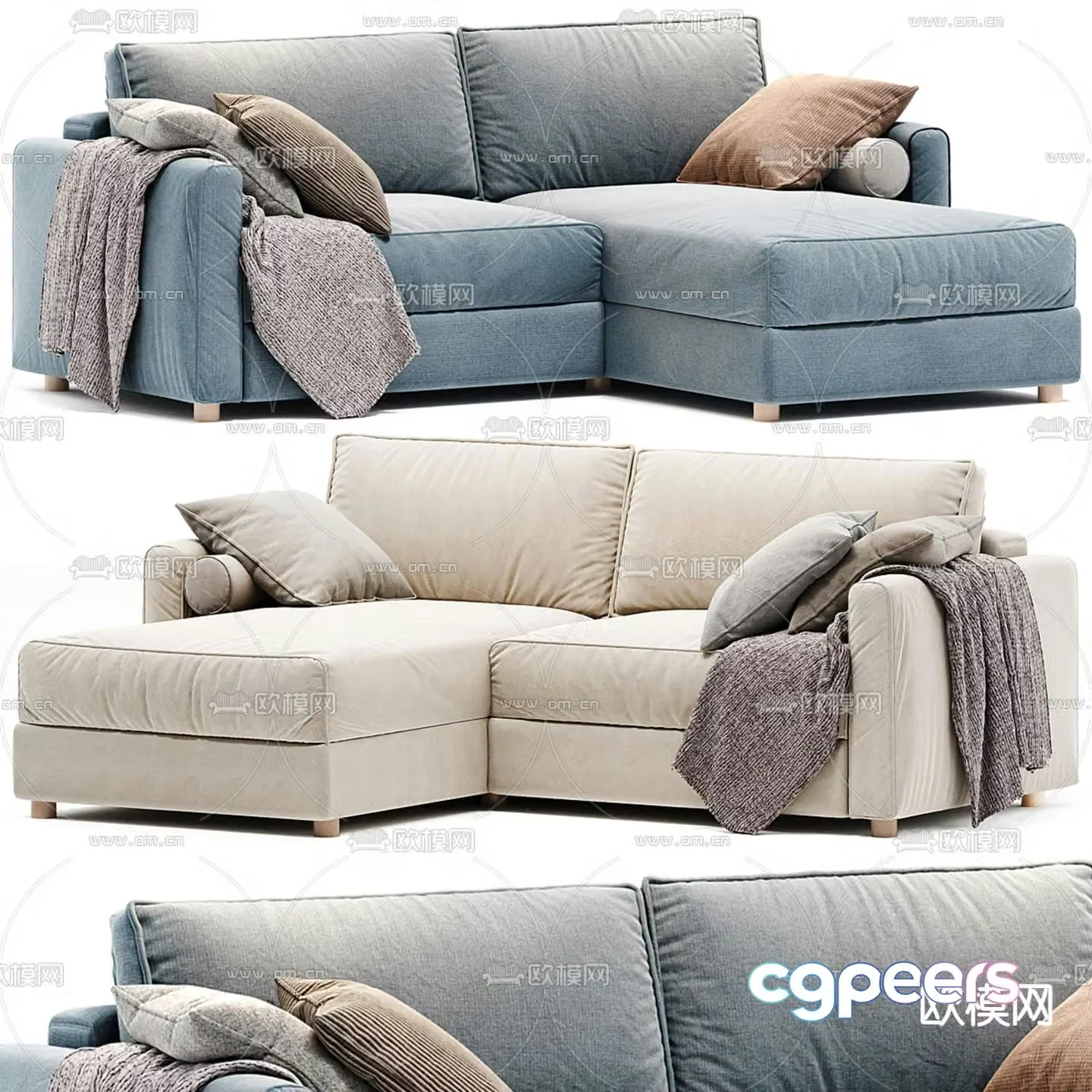 Corner sofa multi-person sofa 3d model