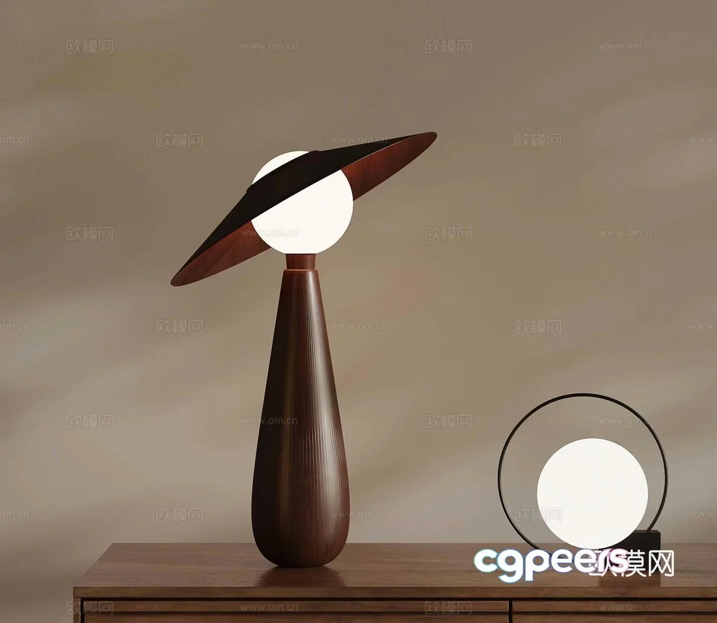 Modern medieval style table lamp 3d model