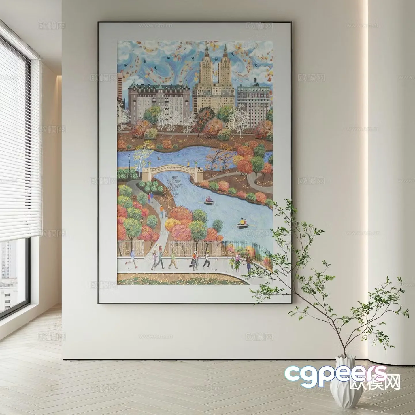 Decorative painting architectural painting hanging painting 3d model