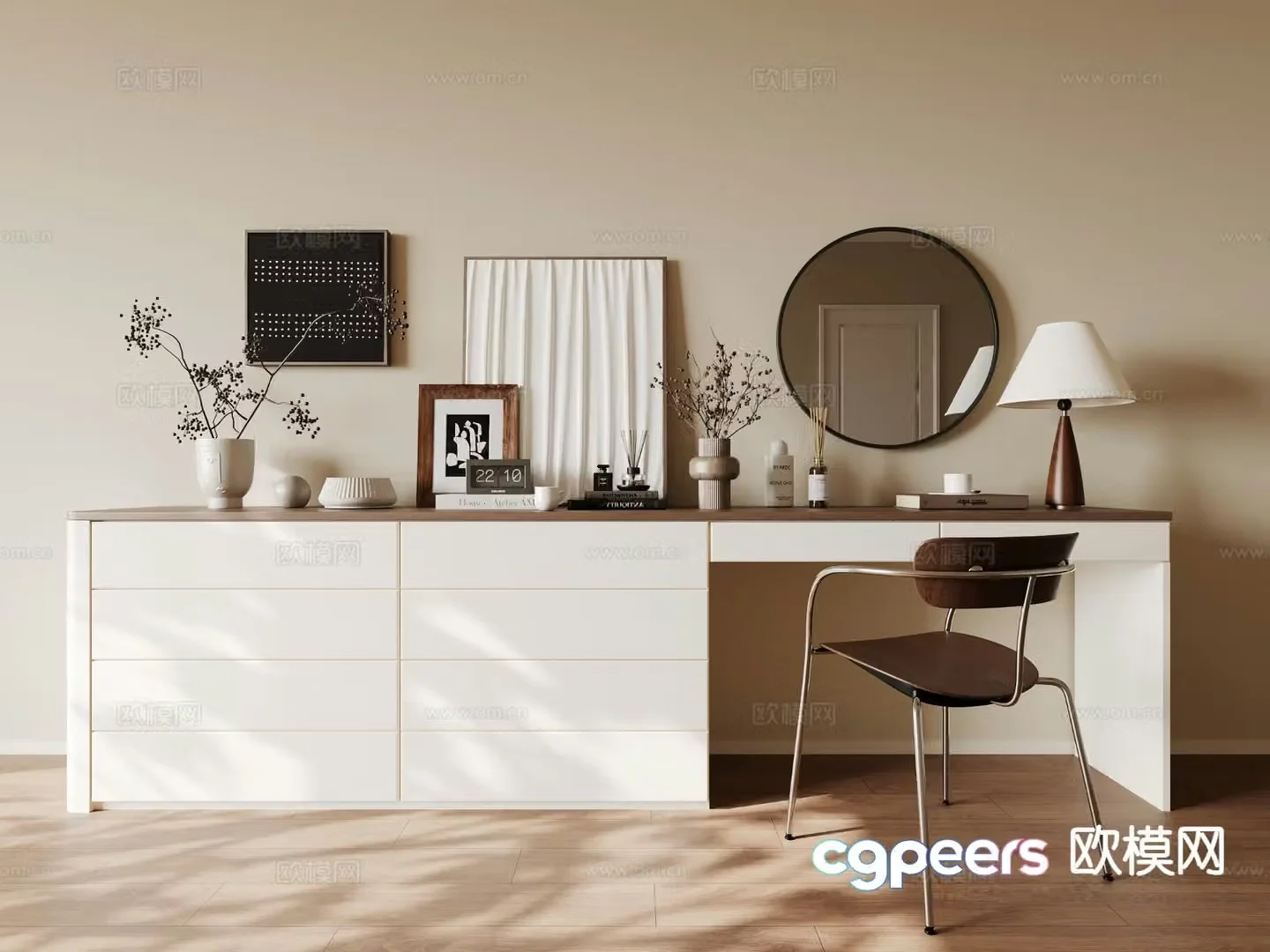 Medium style dressing table 3D model