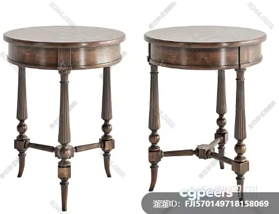 Wooden End Tables 3D Model – 17270 – VRAY Render