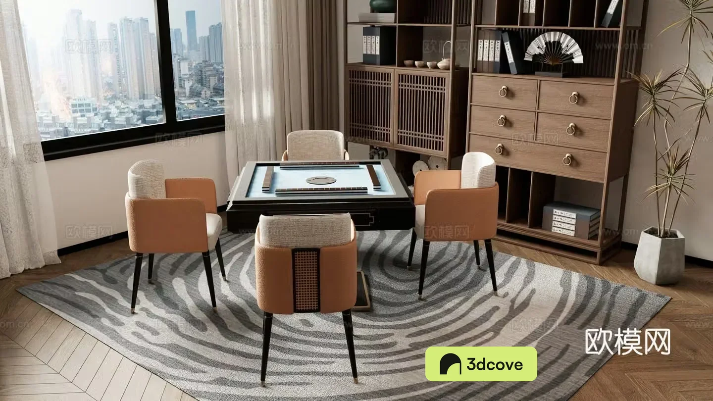 New Chinese style mahjong tables and chairs chess and card tables and chairs
