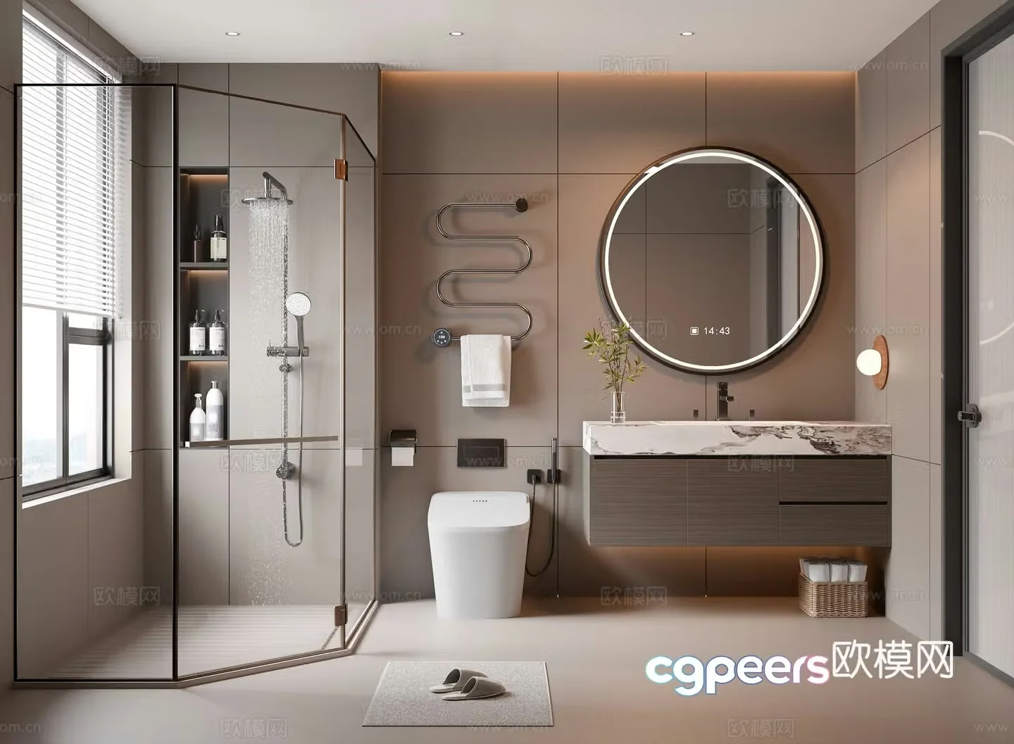 Modern bathroom bathroom 3d model