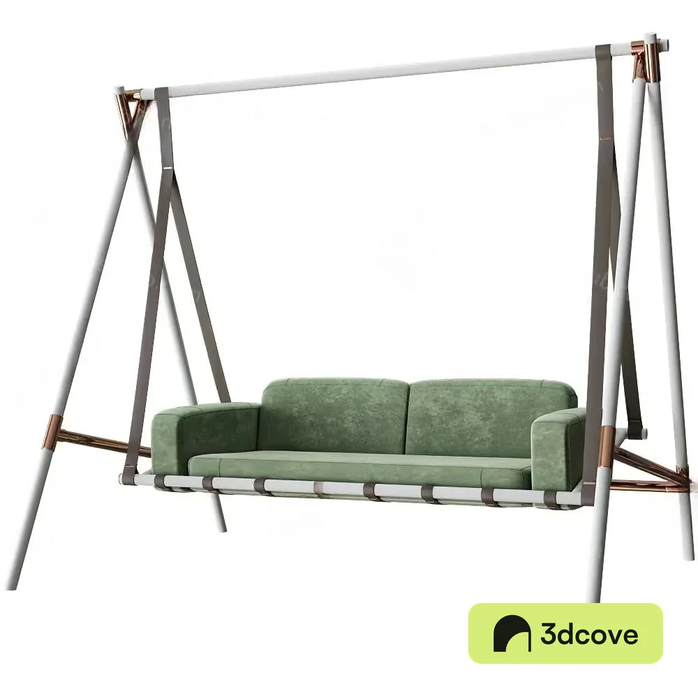 A Green Couch On A Swing
