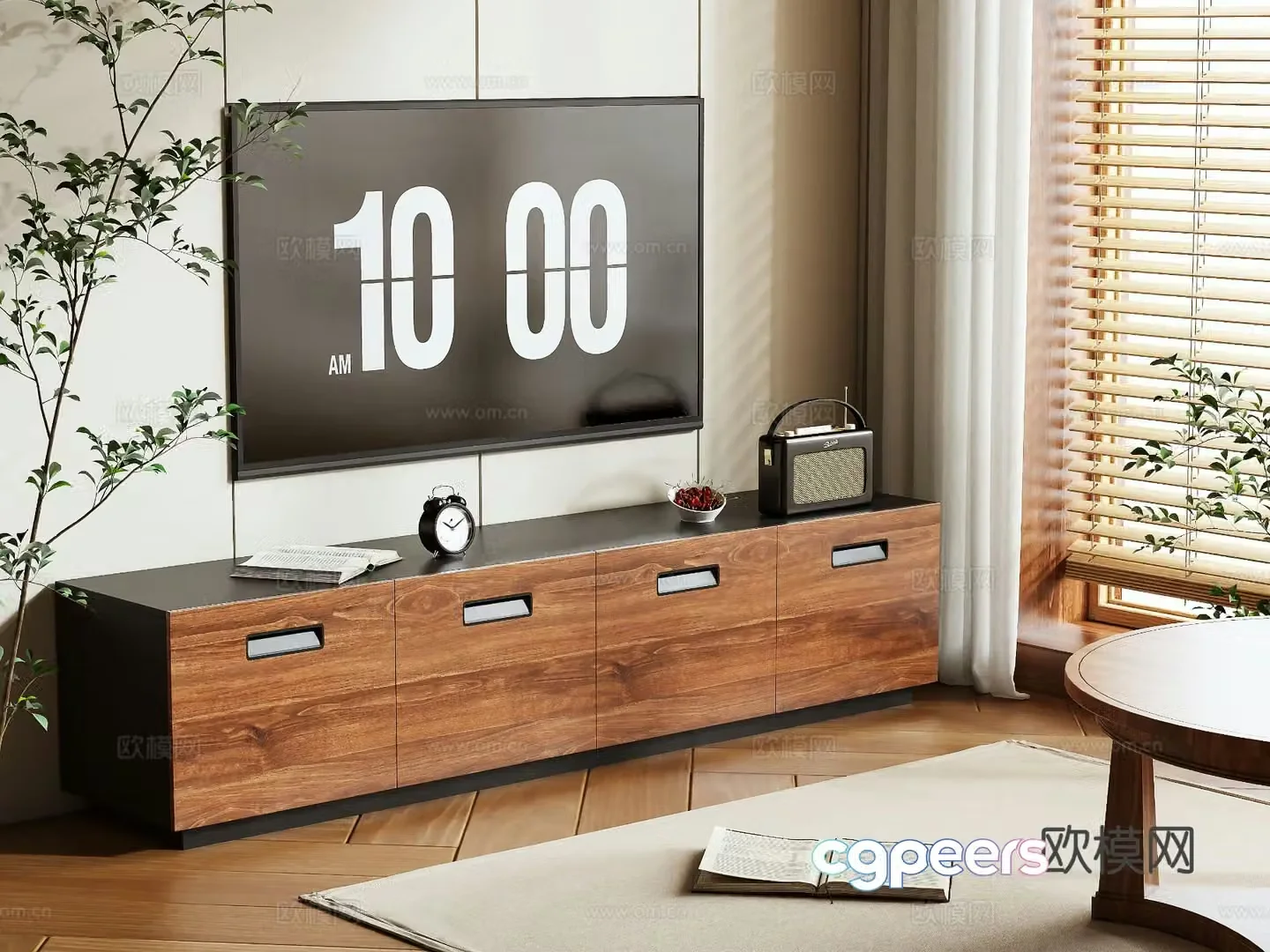Medieval style TV cabinet 3D model