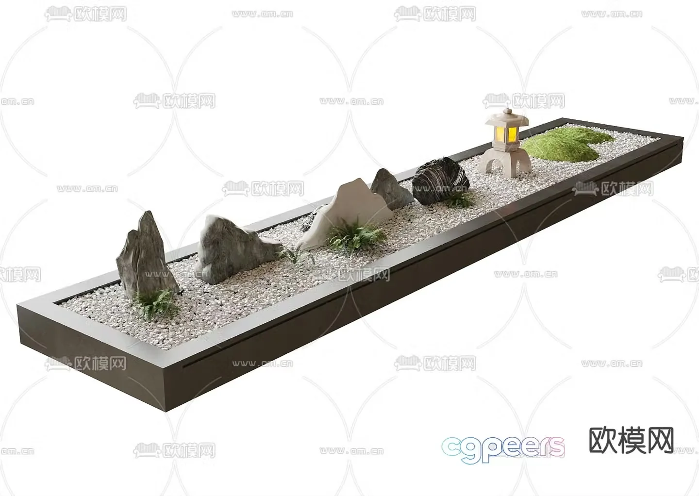 Landscape stones stones stones flakes 3d model