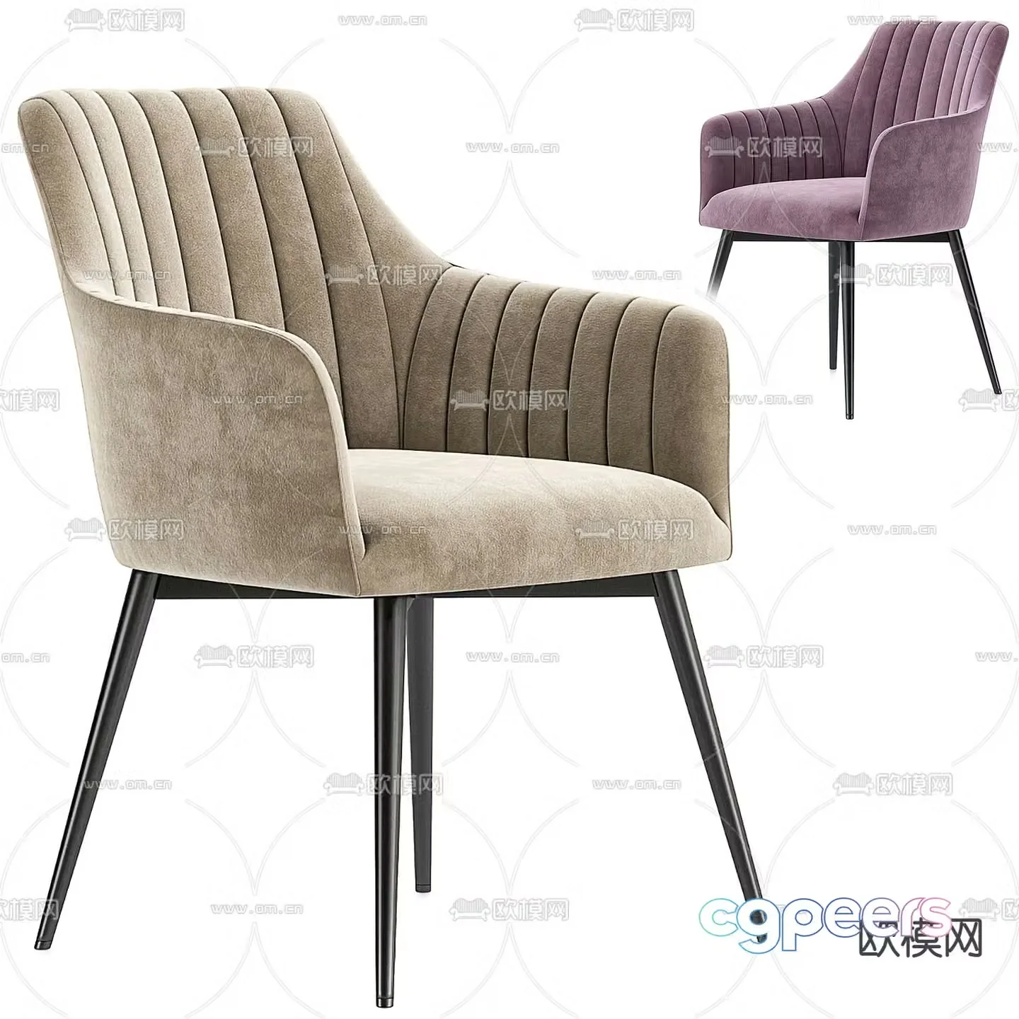 Poliform single chair dining chair 3d model