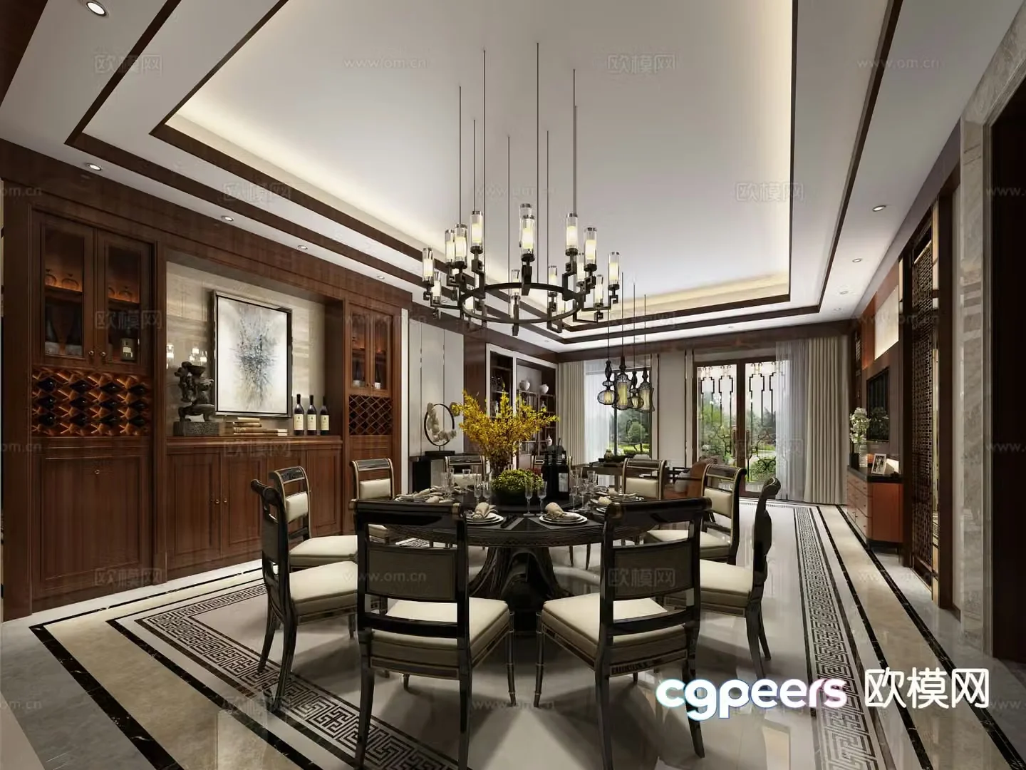 New Chinese restaurant 3d model