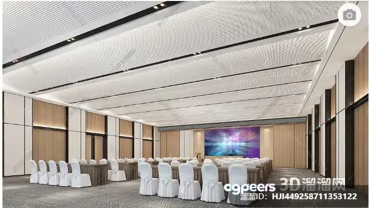A Conference Room With White Chairs 3D Model – 11687 – VRAY Render