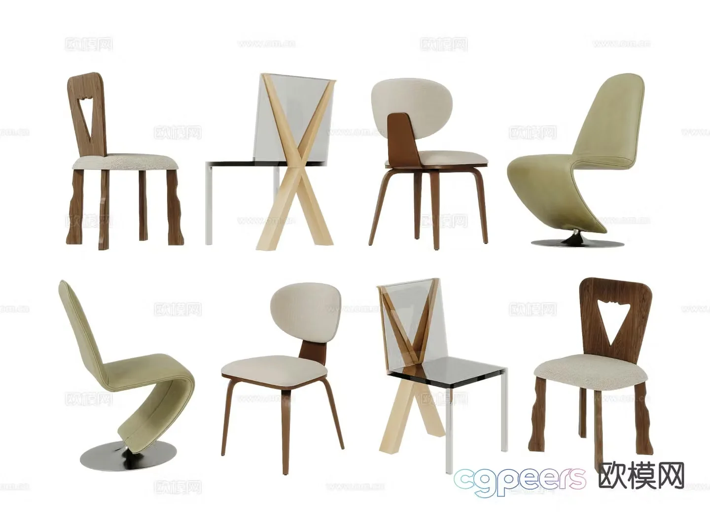 Modern single chair children’s chair dressing chair book chair 3D model