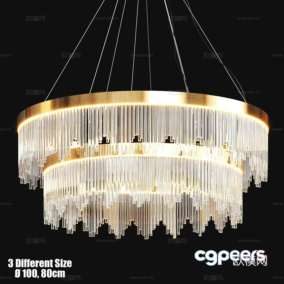 Modern light luxury decorative chandeliers 3d model
