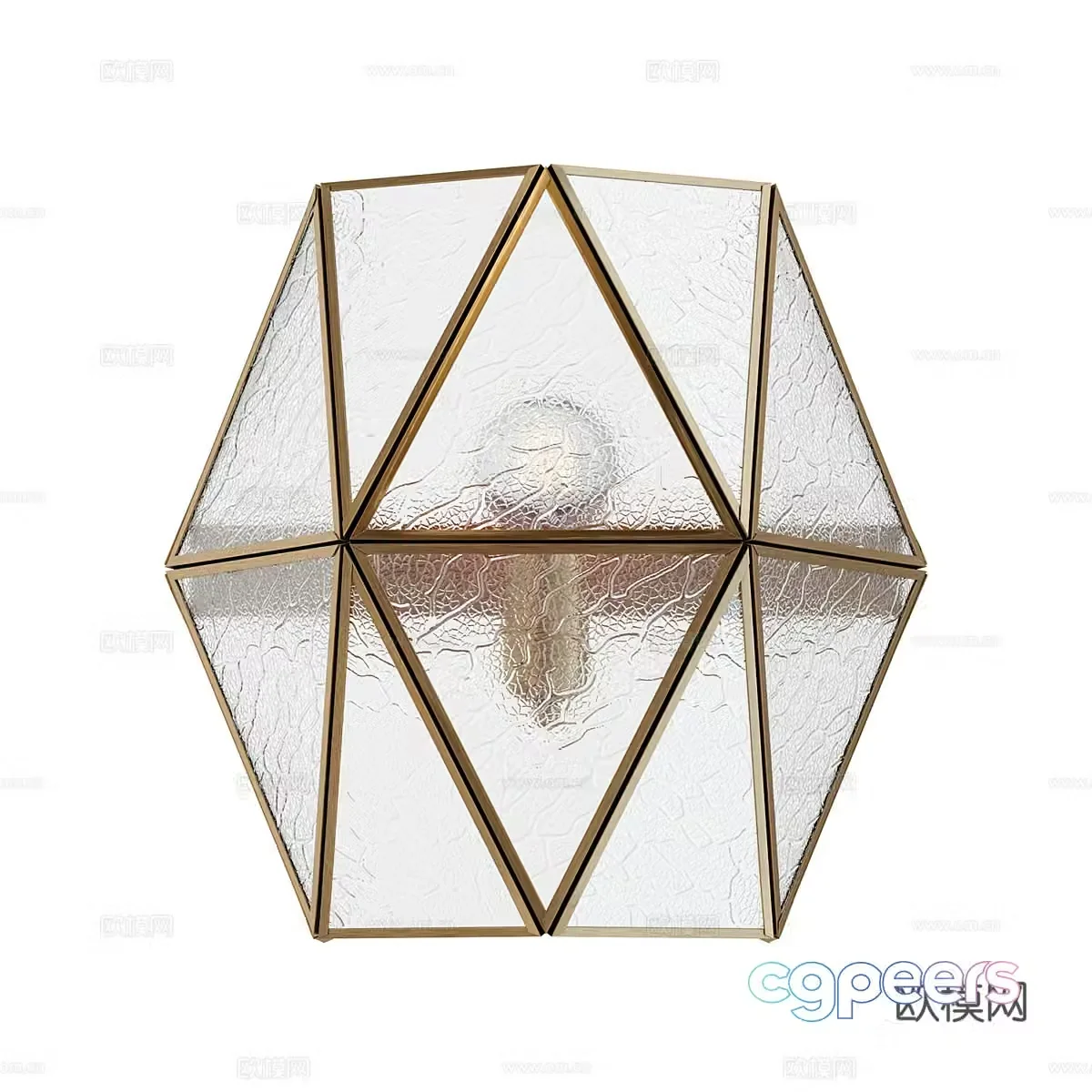 Modern light luxury ice crack glass decorative wall lamp 3d model