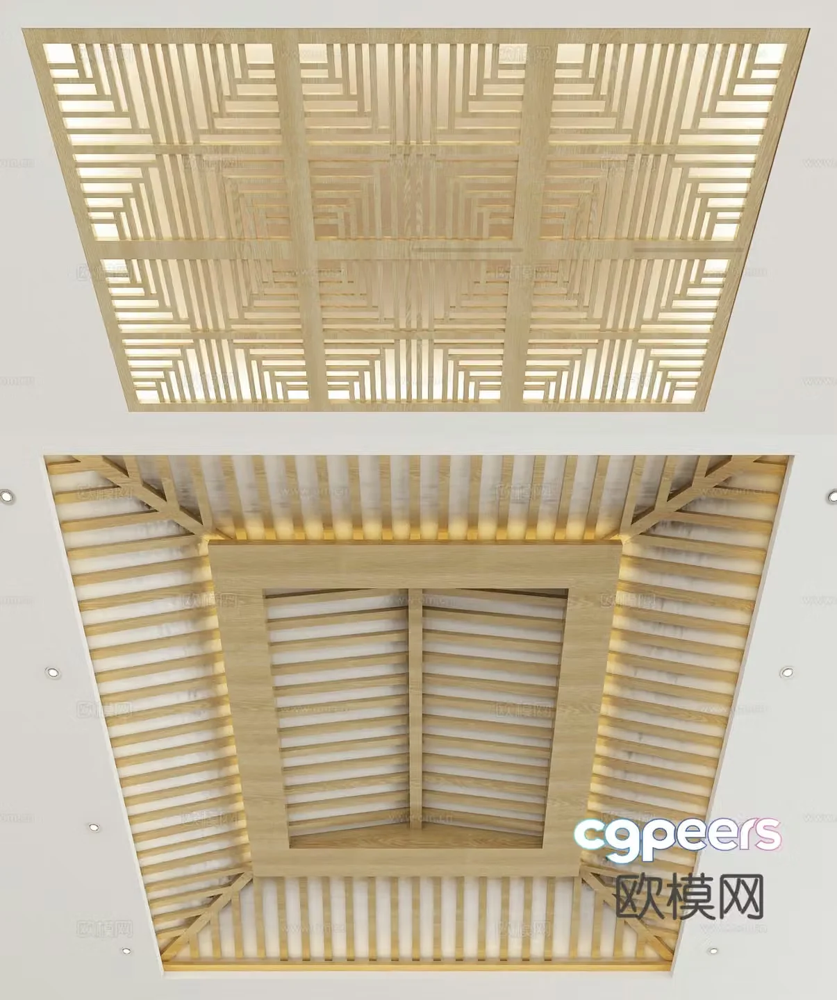 New Chinese style ceiling 3D model