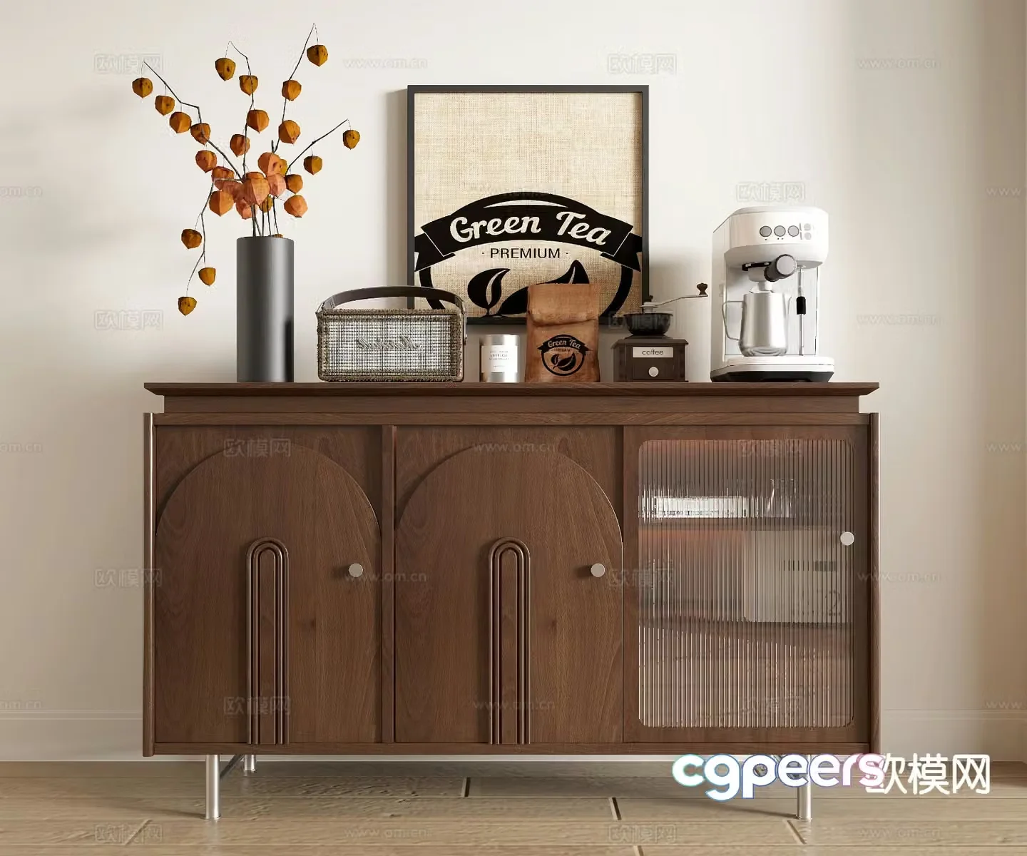 Medieval style sideboard 3d model