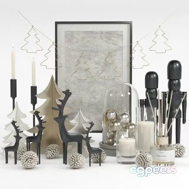 3ds Max Free – Decorative set 04 – Christmas Decoration