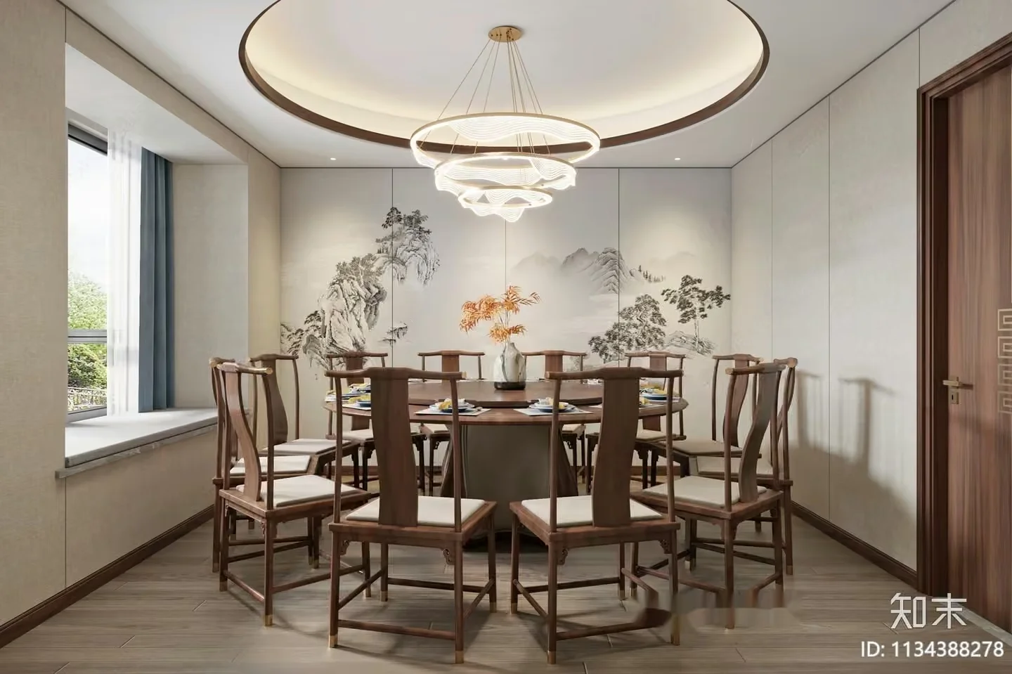 Modern Dining Room 3D Model – 6105 – VRAY Render