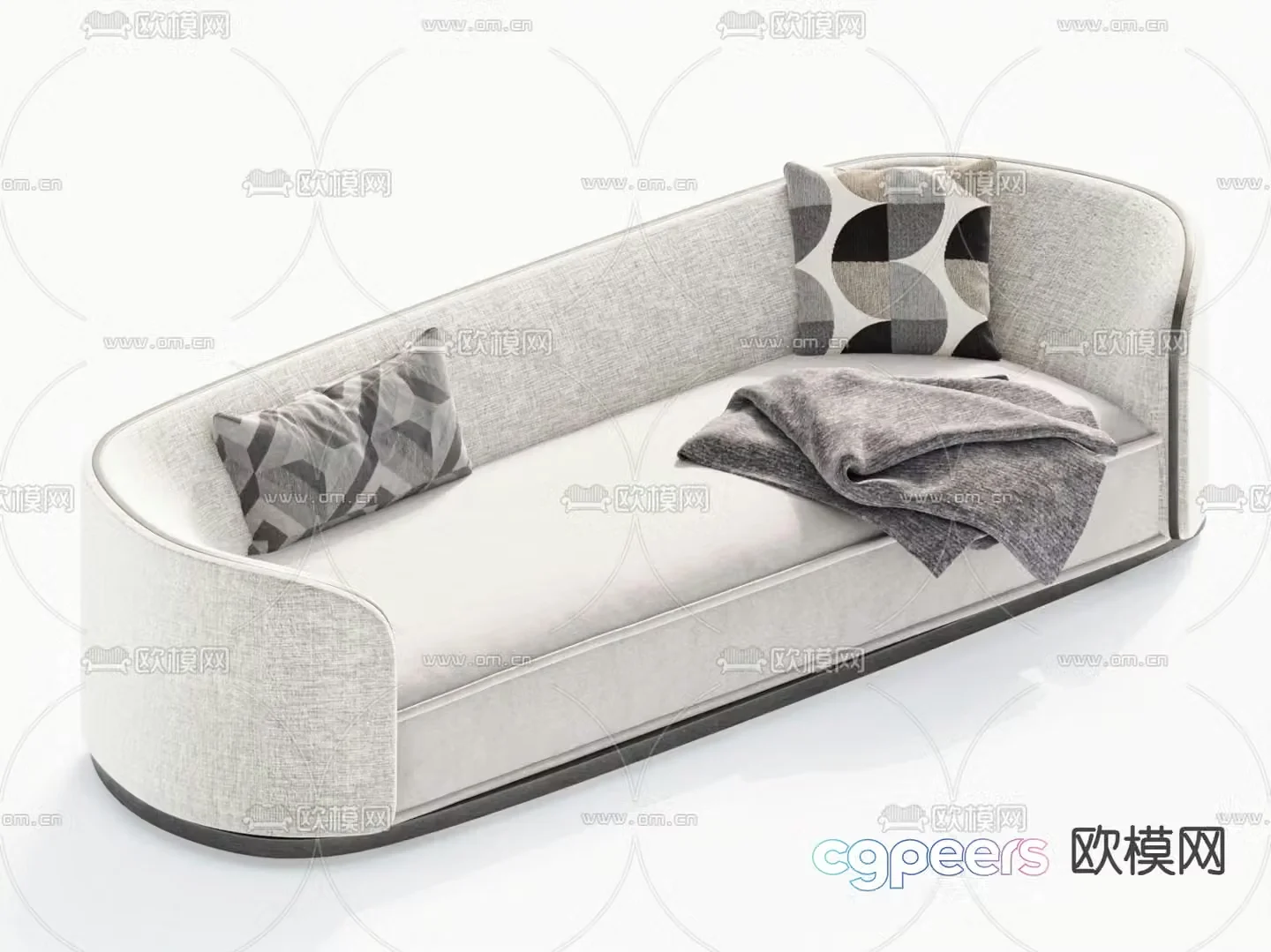 Double sofa fabric sofa 3d model