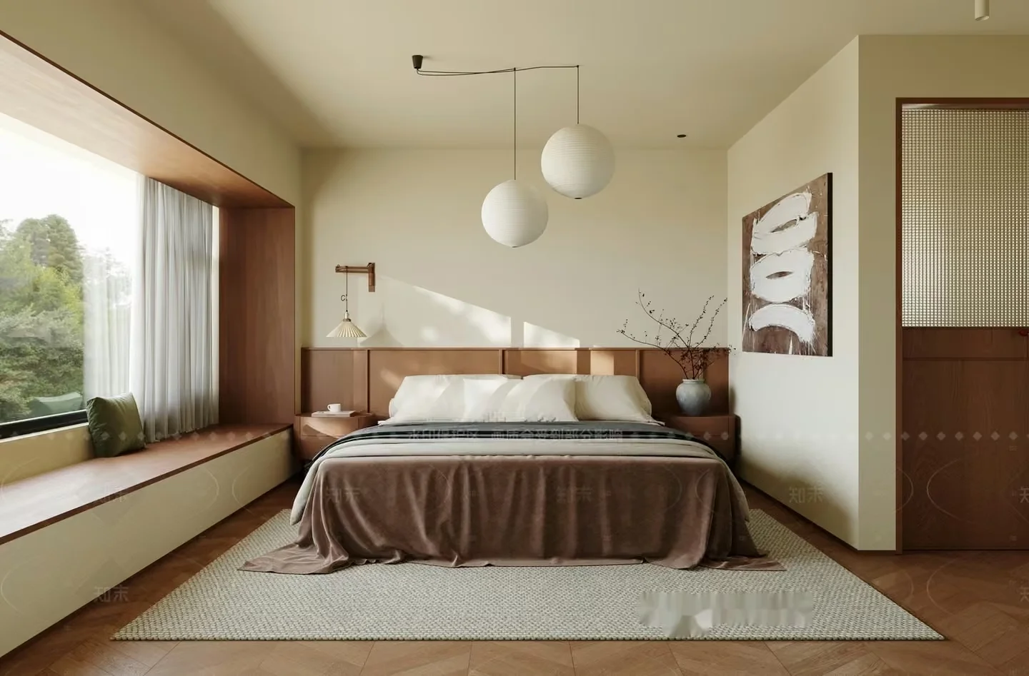Modern Minimalist Bedroom 3D Model – 8206 – VRAY Render