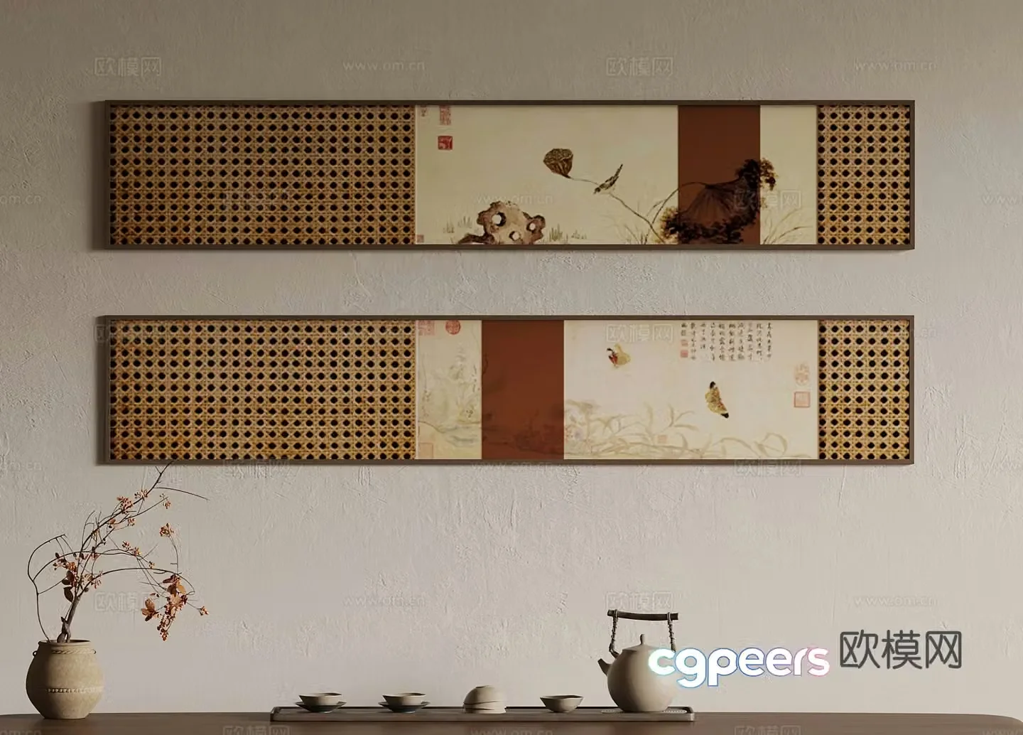 Decorative paintings 3D model of ancient decorative paintings